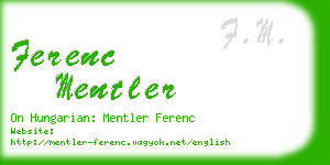 ferenc mentler business card